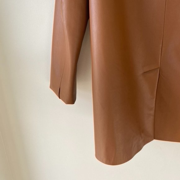 Zara Brown Vegan Leather Blazer - Picture 5 of 5